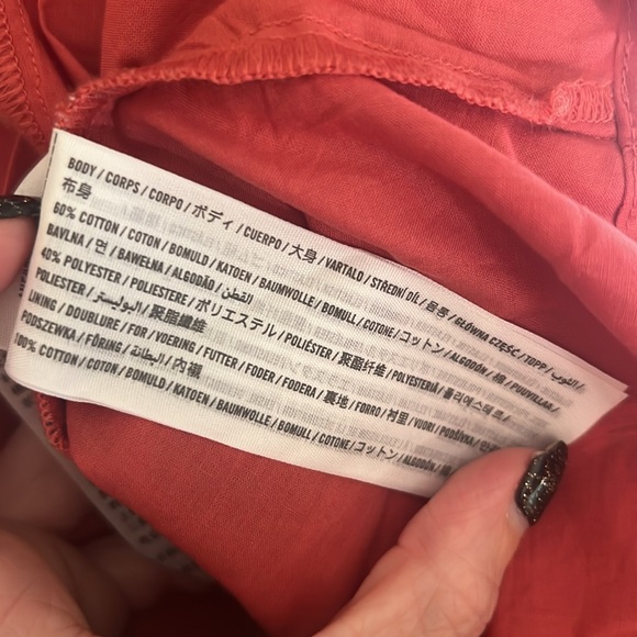 Corset Drop-waist skirt red floral Abercrombie L - Picture 8 of 9